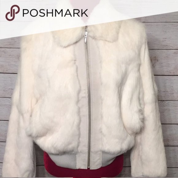 Mixit Jackets & Blazers - Mixit Rabbit White Fur Coat Jacket.  SZ L